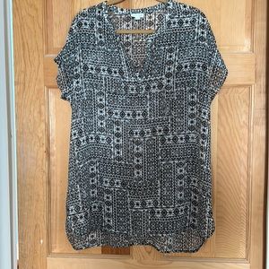 J. Jill split notch collar tunic blouse L